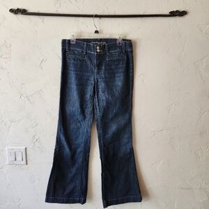 American Eagle Y2K Flare Mid Rise Dark Wash Blue Jeans Size 8